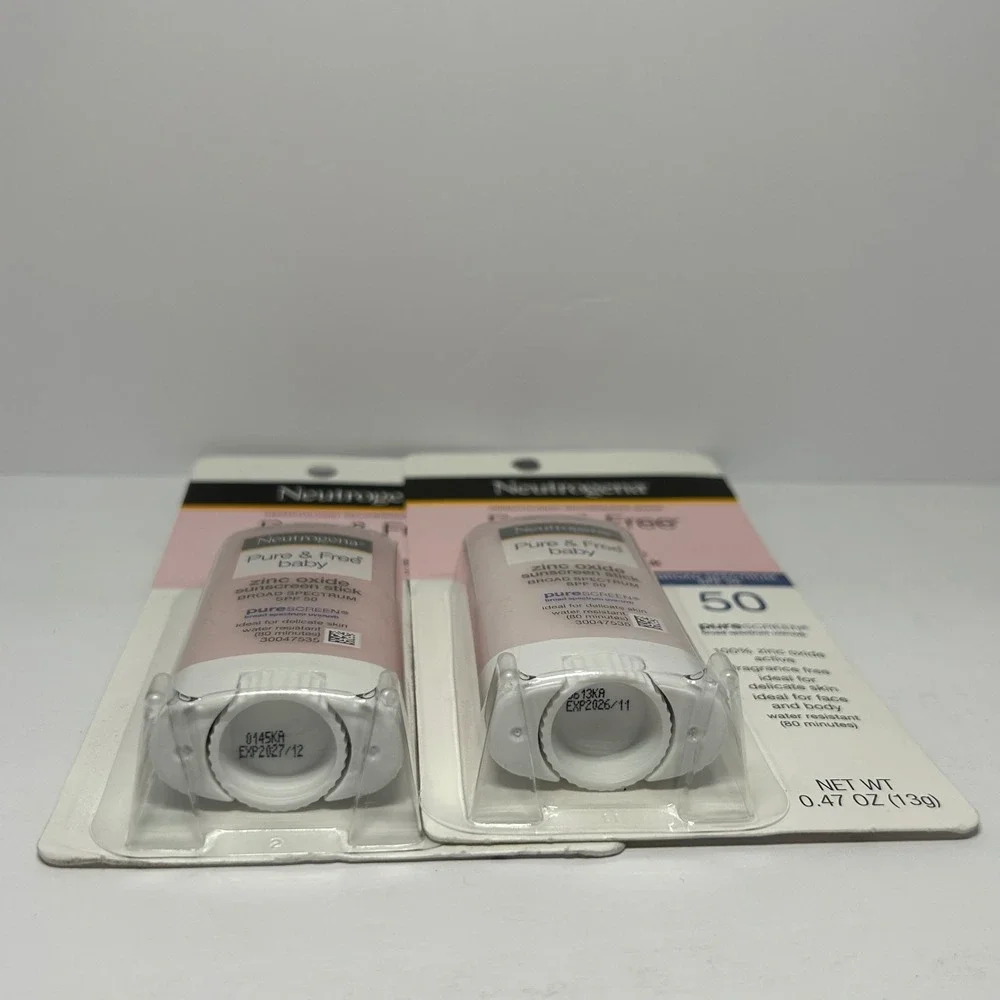 2pk Neutrogena Pure & Free Baby Zinc Oxide Sunscreen Stick SPF 50 0.47oz 13g